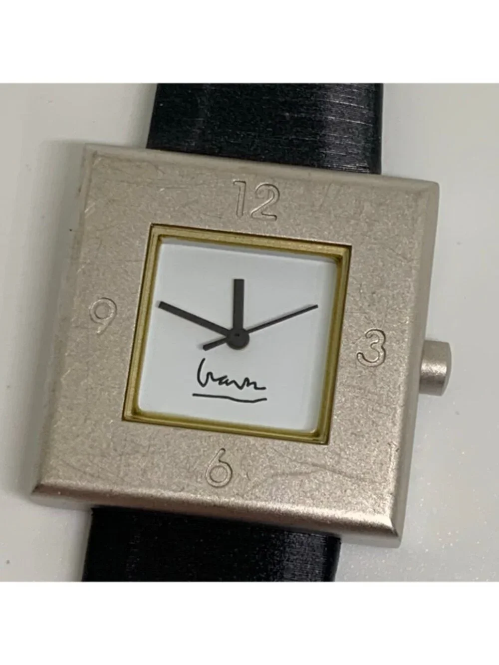 Projects Michael Graves Watch 30mm Square Dial Silver Tone quartz black running